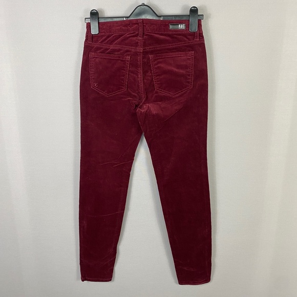 Kut From The Kloth Diana Stretch Corduroy Skinny Pants in Burgundy Sz 6 - Picture 7 of 13